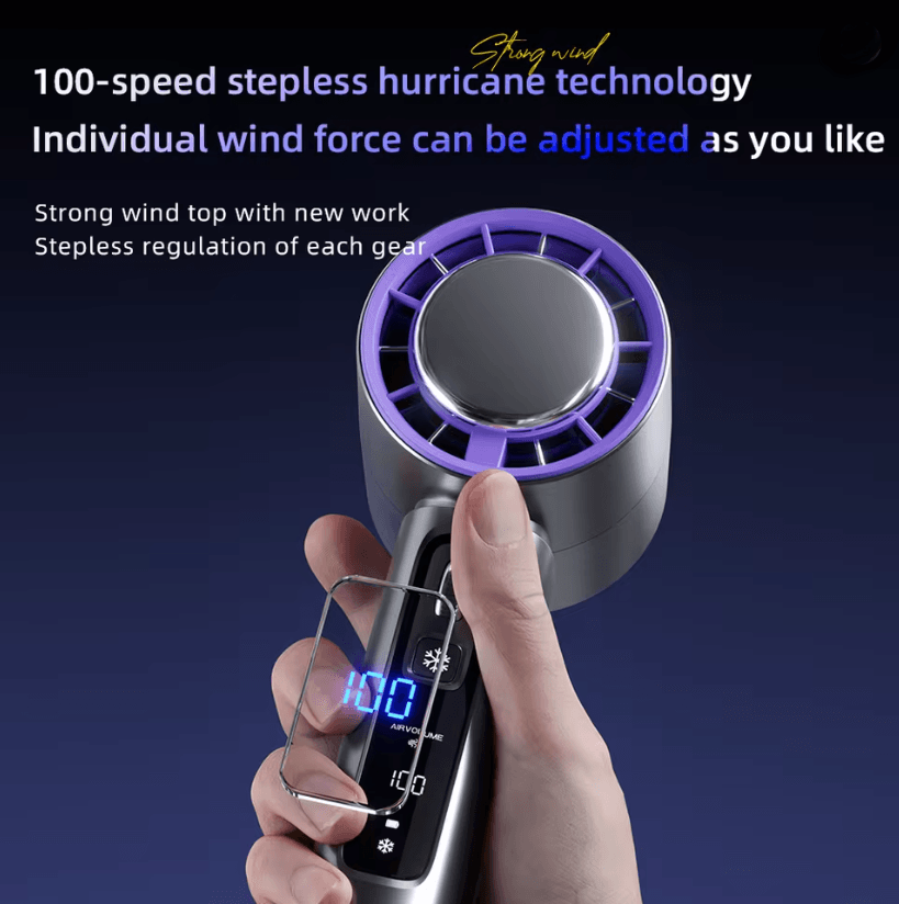 Portable Handheld Fan with Semiconductor Cooling USB Rechargeable 4000mAh Battery