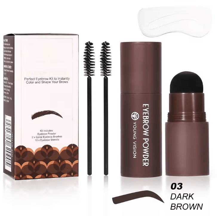 Waterproof Eyebrow Stamp Stencil Kit with 10 Brow Shaping Stencils
