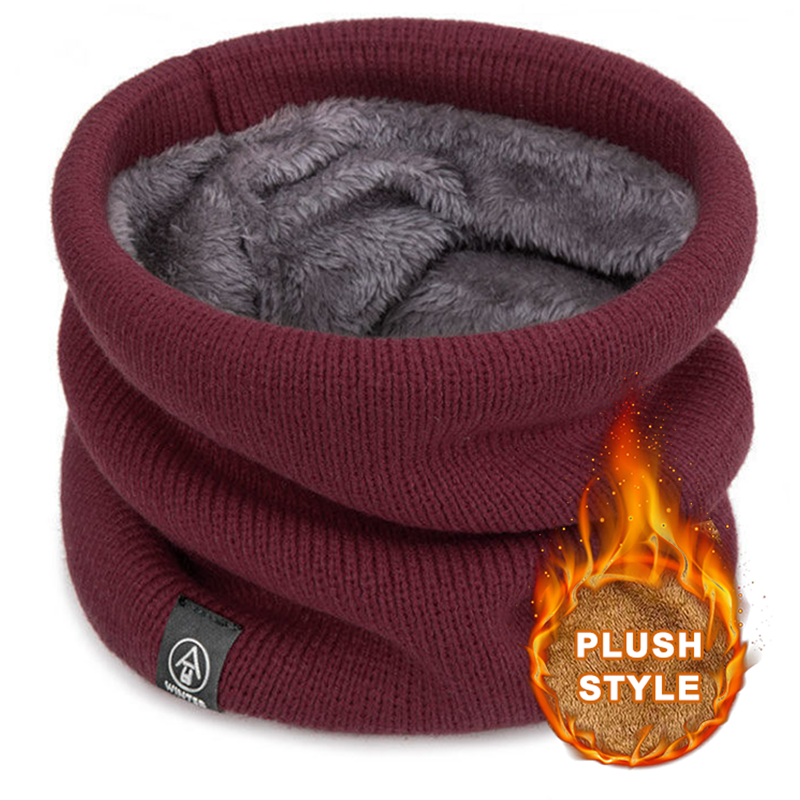 Warm Knitted Scarf - Plush Windproof Winter Neck Gaiter for Men & Women - Cold-proof & Outdoor Skiing/Running Tube Scarf