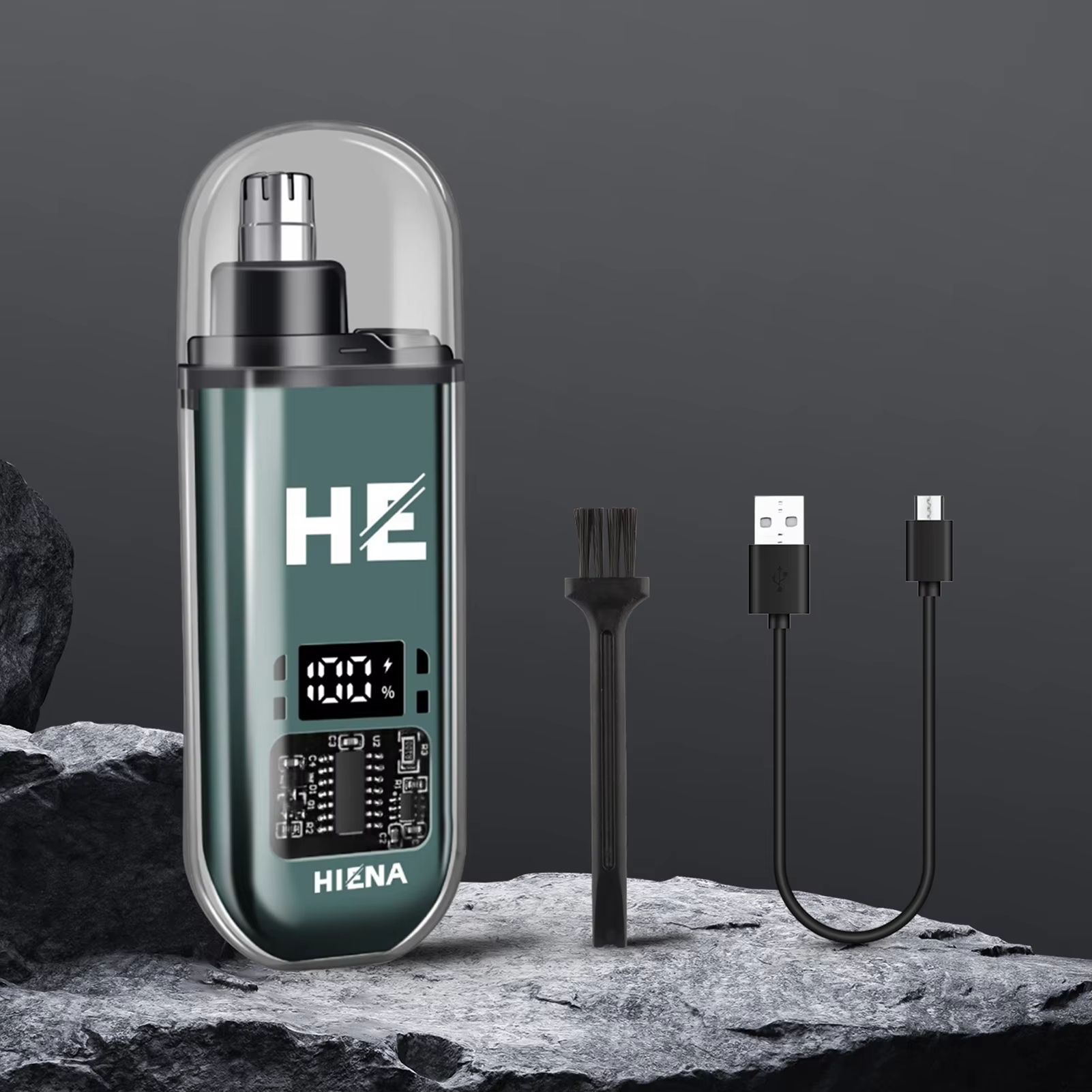 HIENA Rechargeable Electric Nose Ear Hair Trimmer with Wet and Dry Mini Pocket Clipper