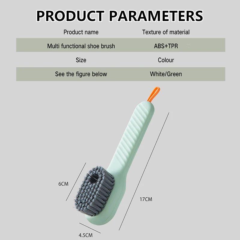 Premium Soft-Bristled Shoe & Clothes Cleaning Brush with Built-In Liquid Dispensing