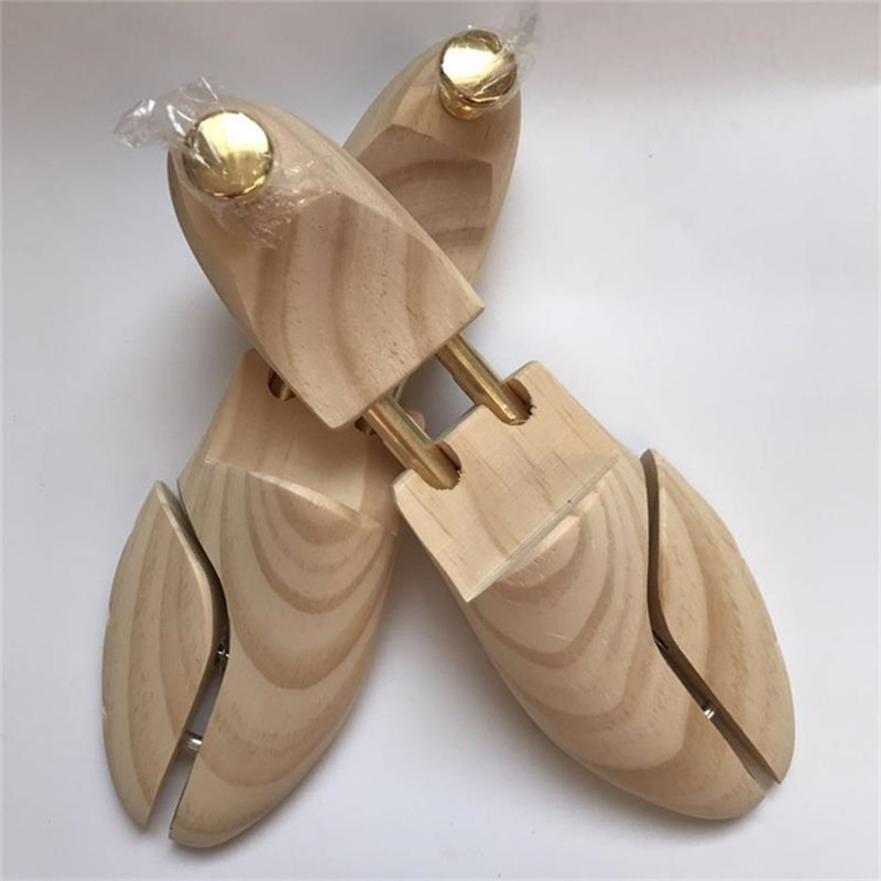 Twin Tube High-Grade Solid Wood Shoe Shaper, Adjustable Men's Shoe Tree, Pine Wood Spring Design for Optimal Shoe Care
