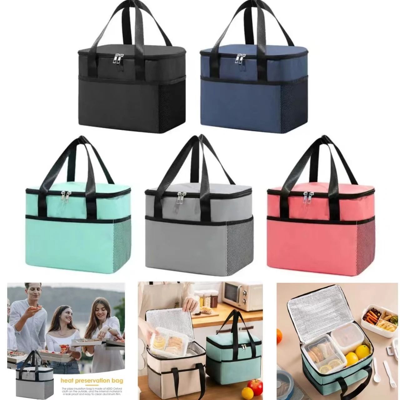 Fashion Large-Capacity Leakproof Lunch Cooler Bag