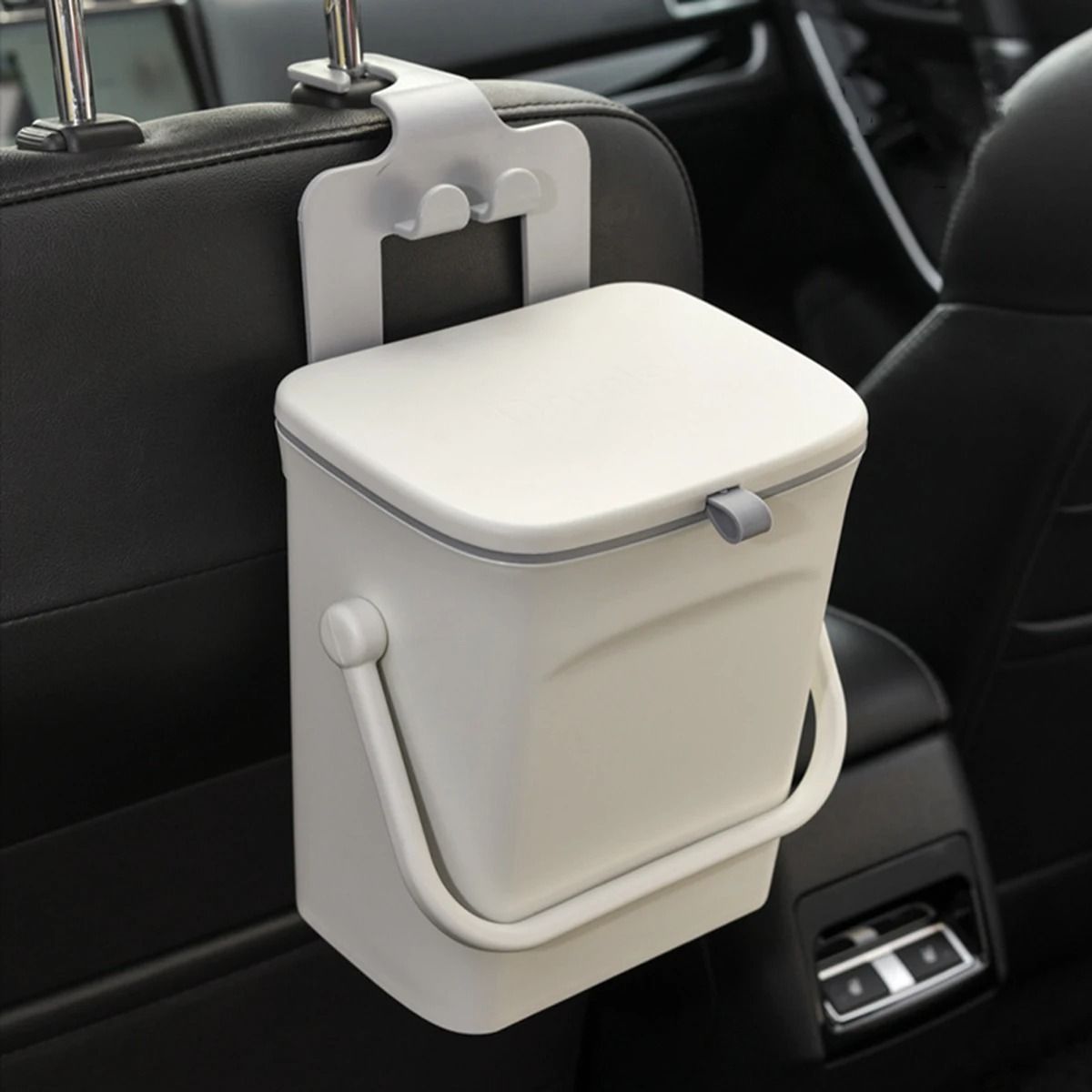 Car Trash Can with Phone Holder and 5L Rear Seat Storage Box