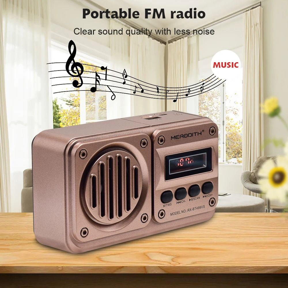 MD 499 Wireless Bluetooth Speaker MP3 FM Radio Solar Charging Emergency Power