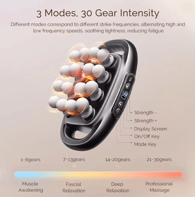 Deep Tissue Massage Gun Electric Muscle Massager with 16 Heads