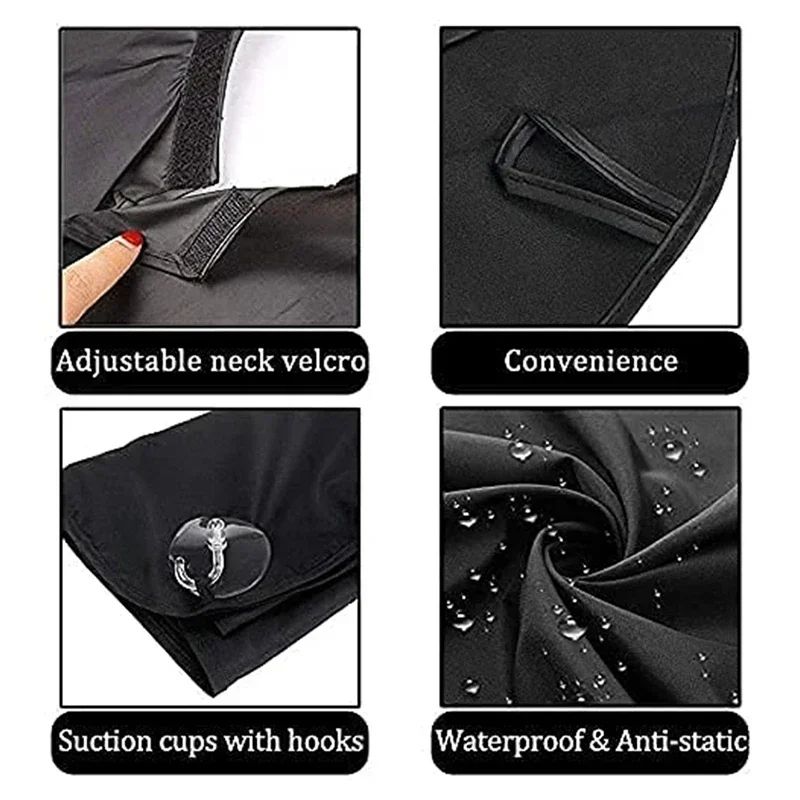 Beard Catcher Bib Apron with Suction Cups - No-Mess Shaving Trimming Cape for Men, Easy Clean Grooming Cloth