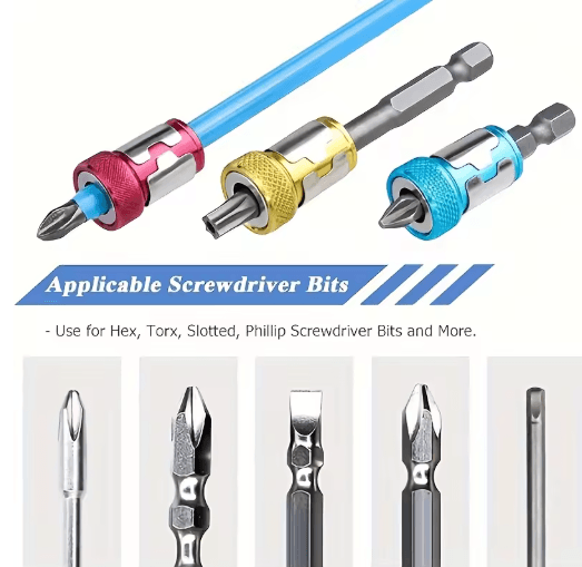 6-Piece Universal Magnetic Screw Ring Drill Bit Set – Non-Slip Magnetized Phillips Bits