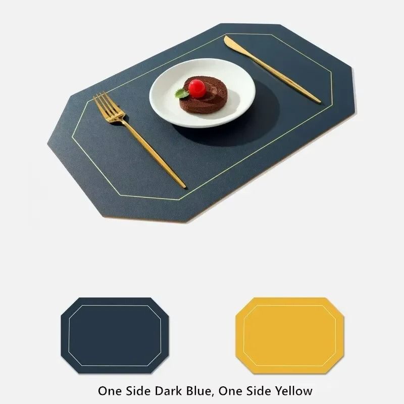 Premium Faux Leather Placemats – Waterproof, Oil-Resistant & Heat-Insulating Dining Table Mats