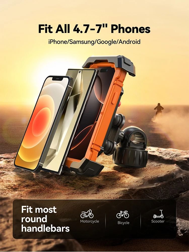 Anti-Shake Bike Phone Holder – Quick-Install Mount with Vibration Dampener