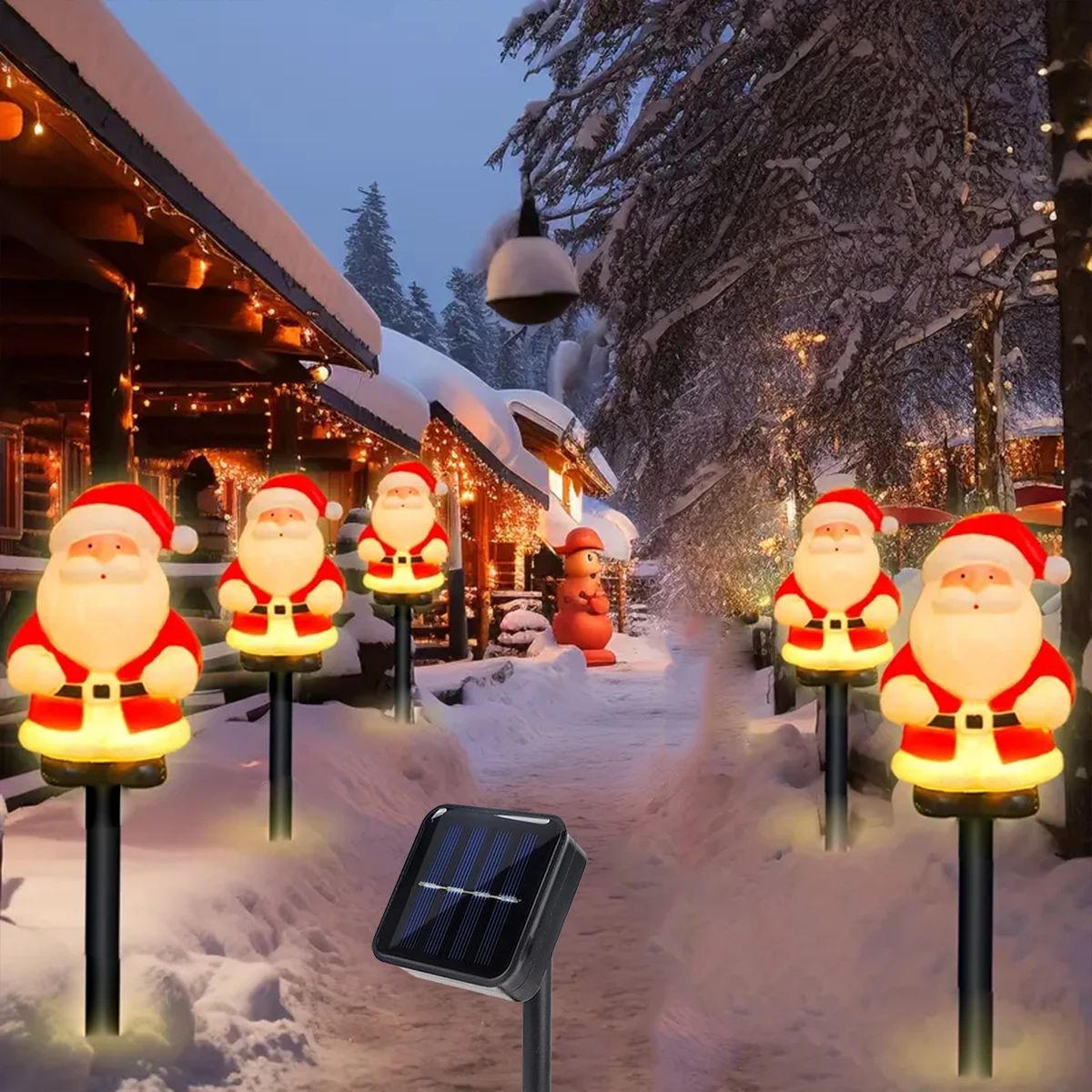 5pcs Solar Santa Claus Christmas Pathway Stake Lights