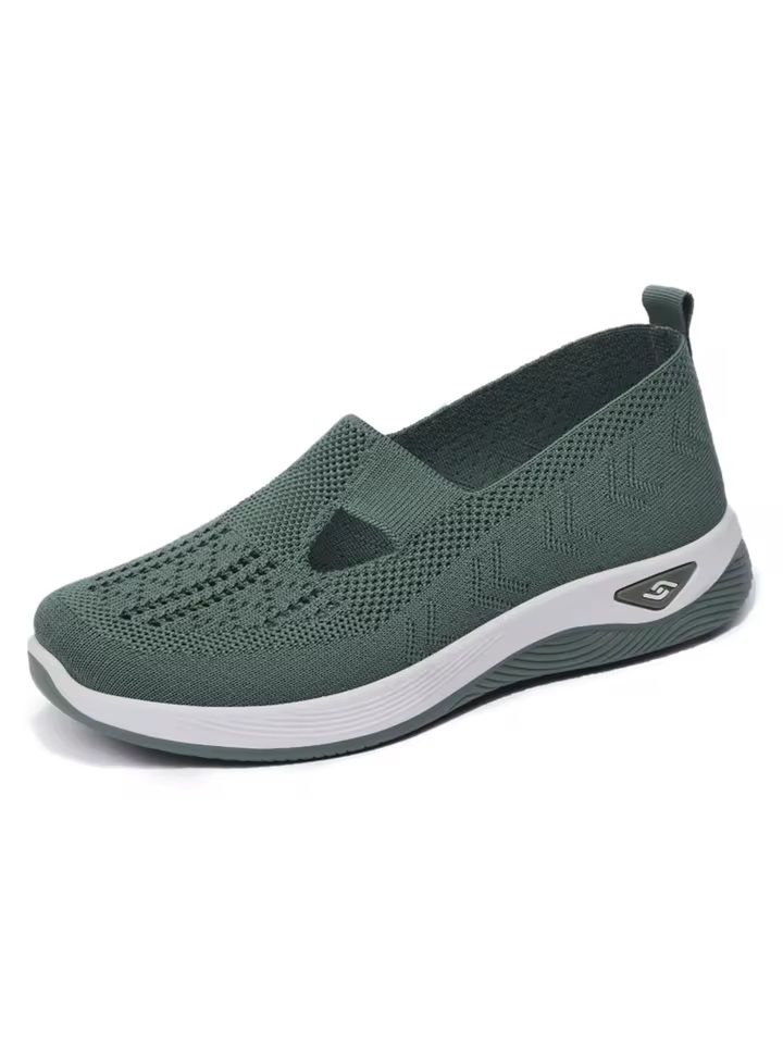 Womens Breathable Knit Sneakers Low Top Casual Shoes