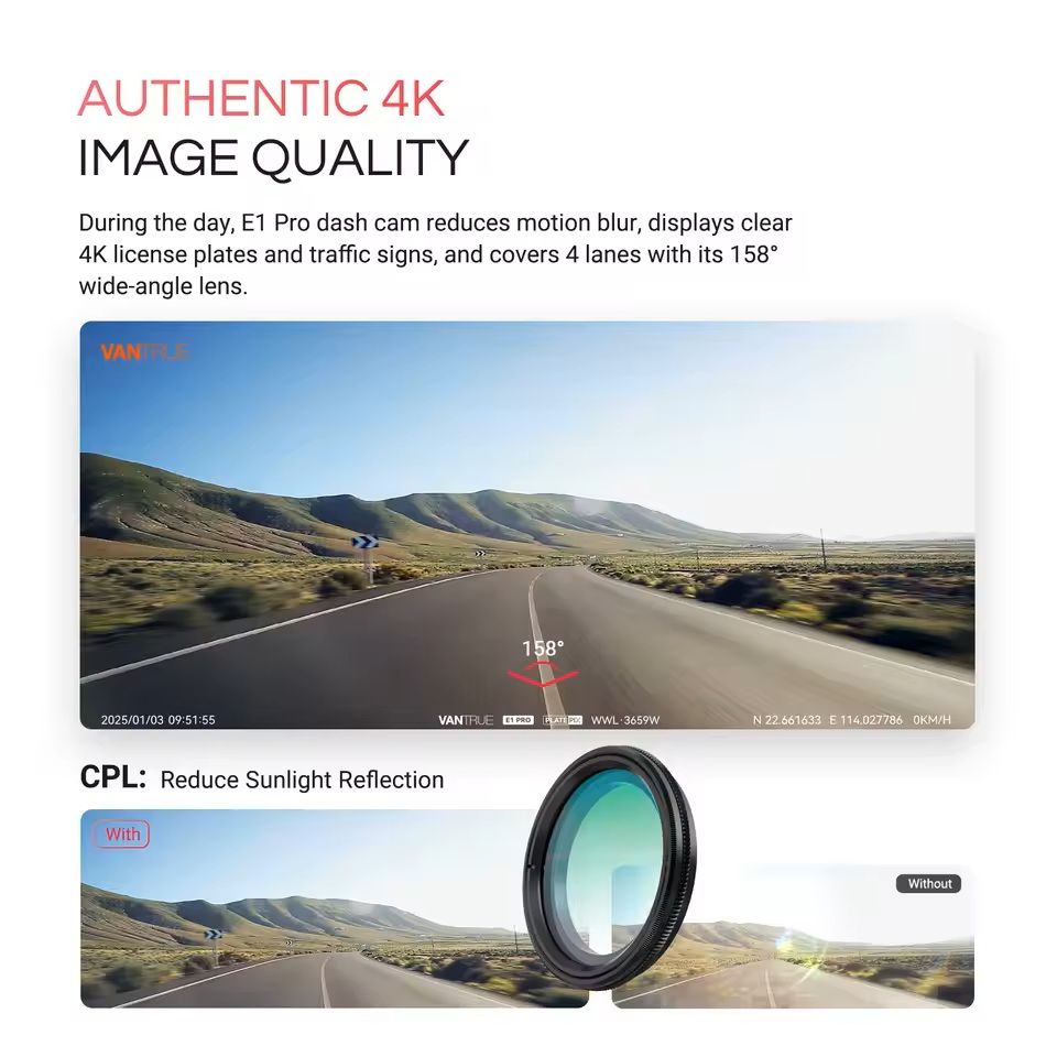 4K Mini Dash Cam with HDR Night Vision and GPS WiFi Tracking