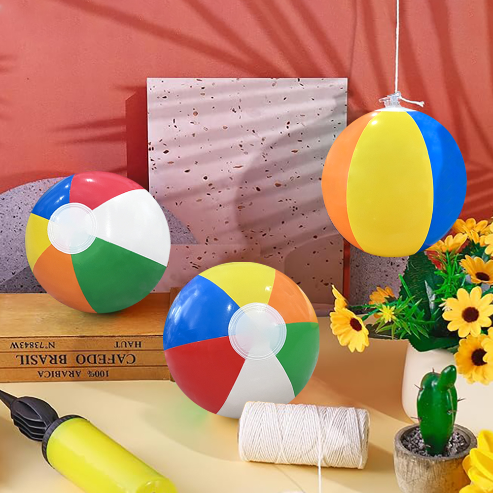 Inflatable Rainbow Beach Ball for Pool Fun & Summer Party Decor