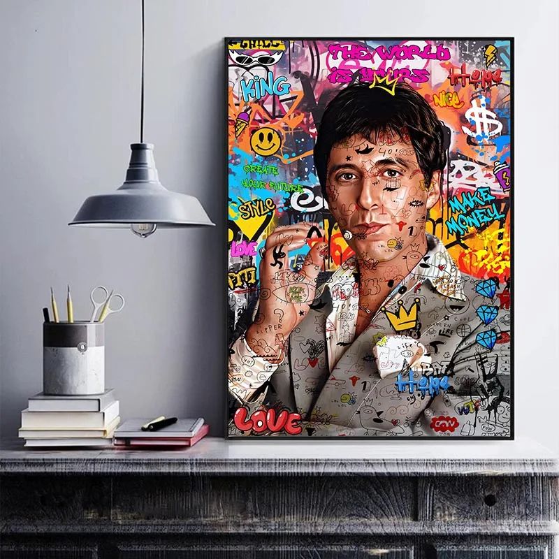 80s Gangster Graffiti Canvas Wall Art