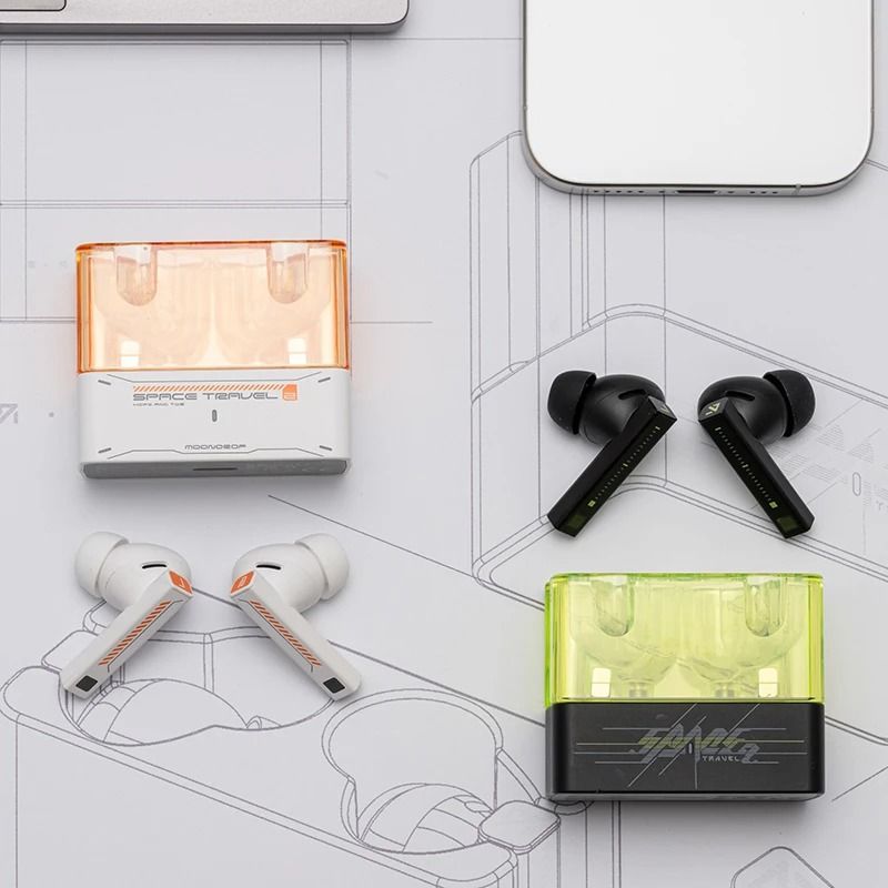 Moondrop Space Travel 2 Wireless Bluetooth Earphones with Active Noise Cancelling and Low Latency Game Mode