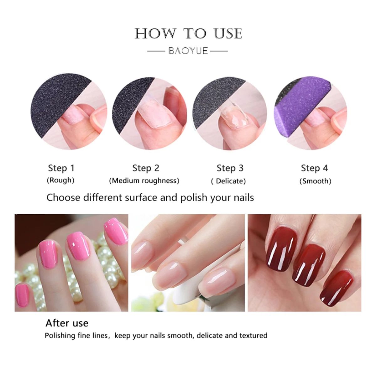 Sponge Nail Buffer Blocks 3 Way Nail Polishing Manicure Set 100 Pack