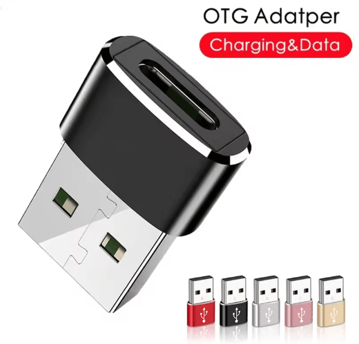 USB 2.0 to USB-C Adapter (1–5 Pcs) – Type-C Female to USB-A Male OTG Converter