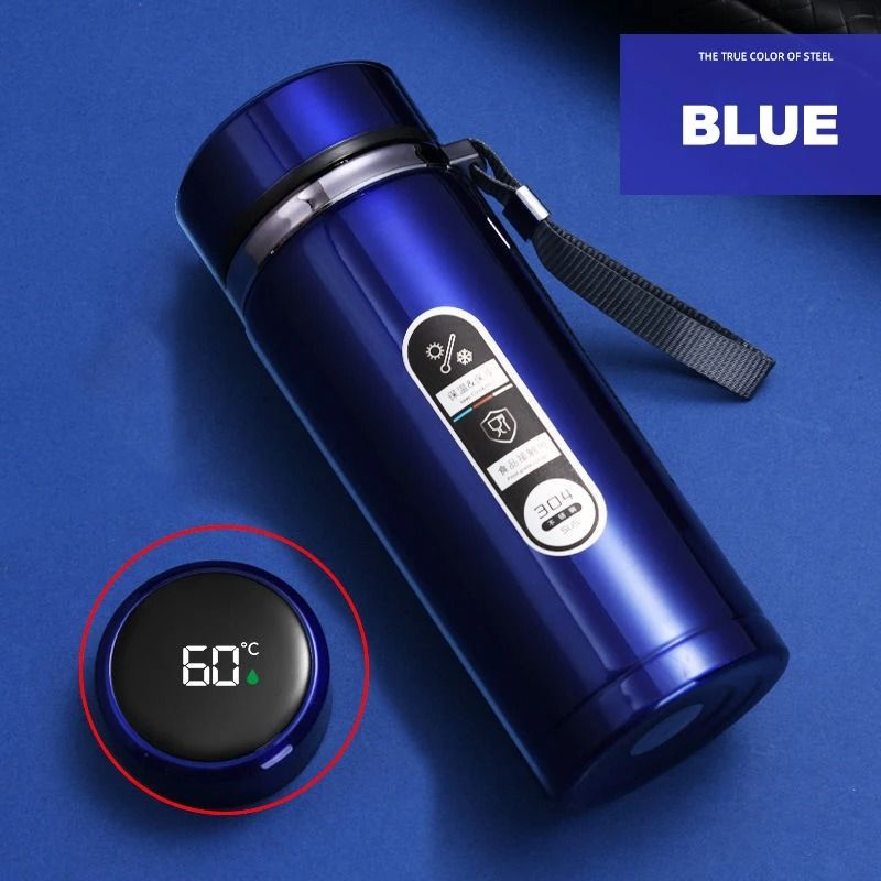 Stainless Steel Thermos Bottle with LED Temperature Display Insulated Water Bottle Vacuum Flask 500ml and 1L