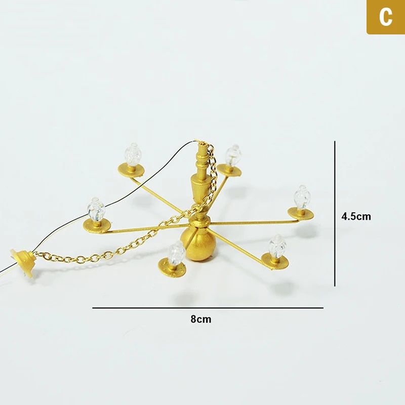 Mini LED Dollhouse Ceiling Chandelier Light
