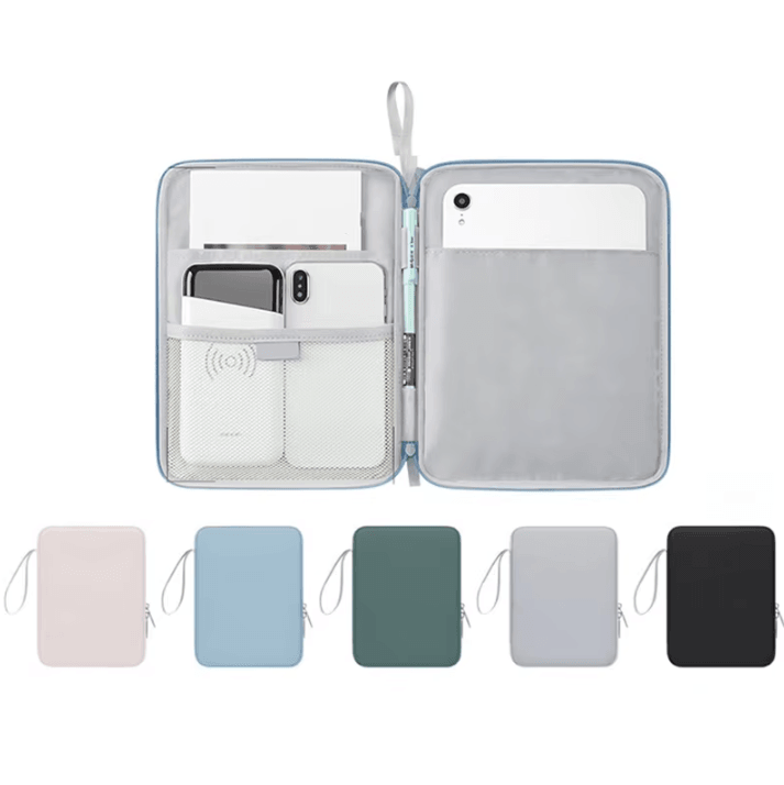 Shockproof Tablet Sleeve Bag – Multi-Pocket Protective Handbag Case for 10.9–12.9 Inch Tablets