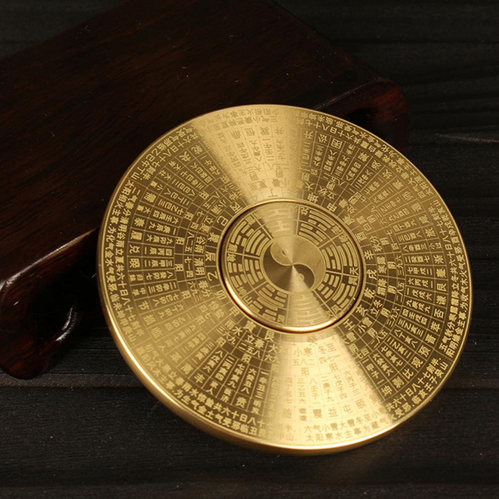 Vintage Brass Feng Shui Compass Rotatable Bagua Decor for Home and Outdoor Navigation