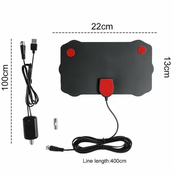 High Gain 4K Digital TV Antenna with EU Plug and Active Signal Booster