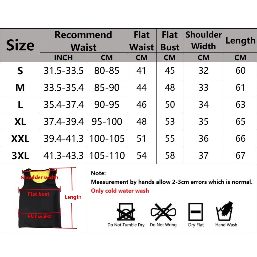 Mens Slimming Waist Trainer Vest Body Shaper Tank Top