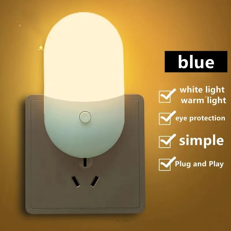 Cute LED Night Light – Compact Plug-In Bedside Lamp