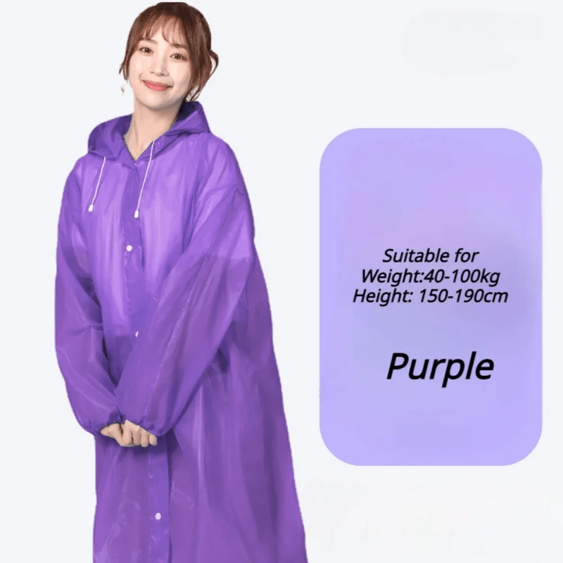 Portable Waterproof Travel Raincoat – Lightweight, Reusable Adult Poncho for Outdoor & Emergency Use