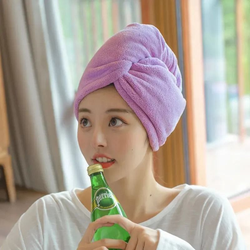 Quick Dry Microfiber Hair Towel 25x63cm Women Bath Turban Wrap