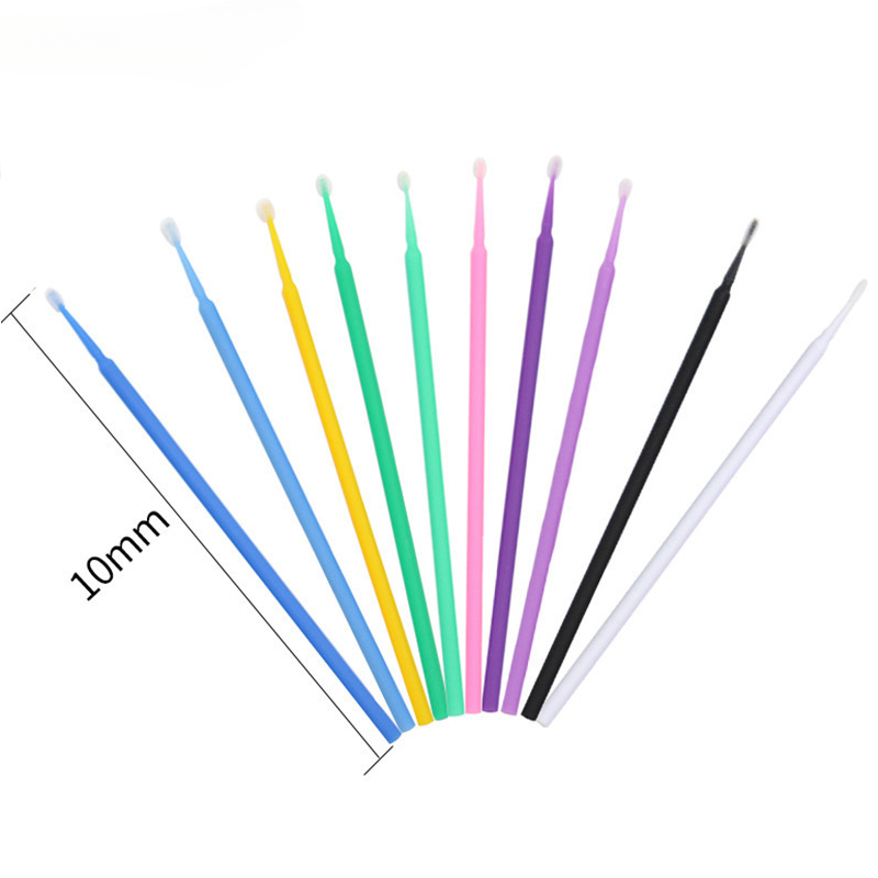 Eyelash Cleaning Brush for Lash Extension, Micro Cotton Swab Individual Eyelashes Microbrush Beauty Makeup Remover Tool