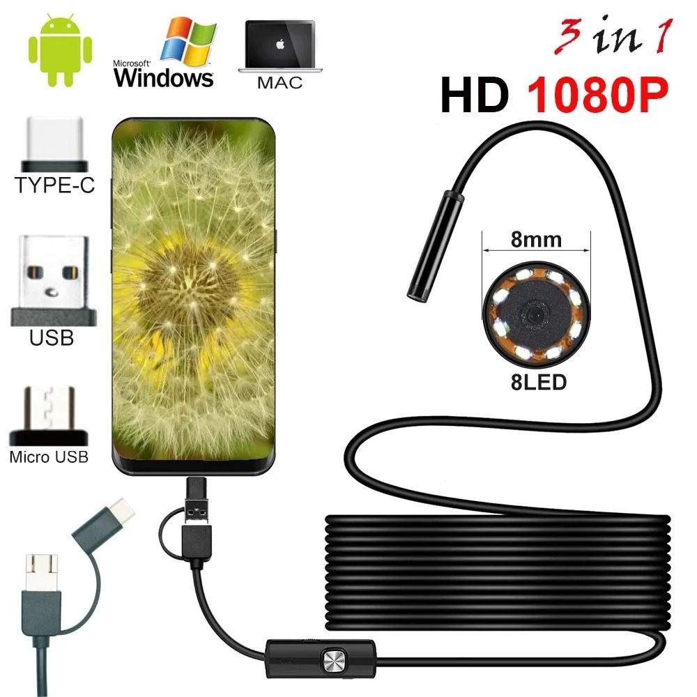 8mm 1080P HD Industrial Endoscope