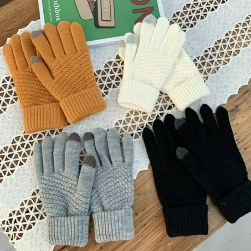 CozyTouch Winter Touch Screen Gloves – Unisex Warm Knit Full-Finger Mittens