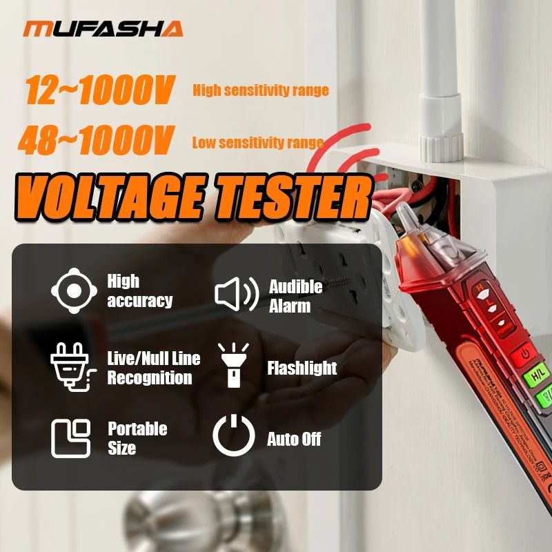 MUFASHA Non-Contact Voltage Detector – Industrial Grade Electrical Tester