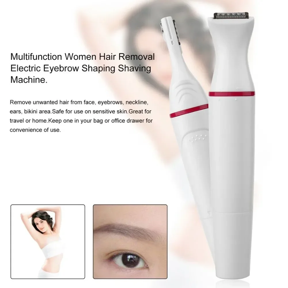 GlowSmooth Womens Electric Shaver Facial Hair Remover and Eyebrow Trimmer