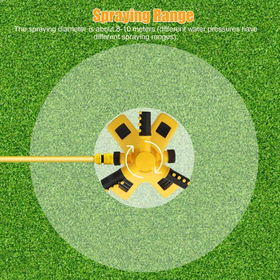 Automatic Rotating Lawn Sprinkler for Grass Watering Efficient Irrigation System for Patio & Yard