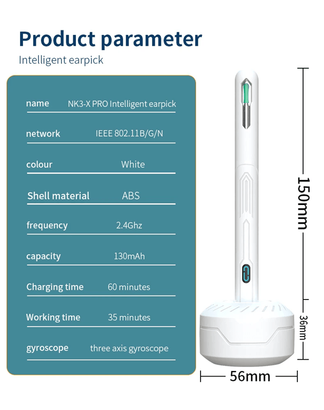 HD Ear Cleaner with Camera and USB C Rechargeable Otoscope Tool Set