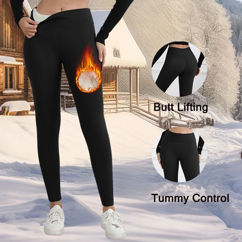 Women High Waist Fleece Lined Winter Leggings