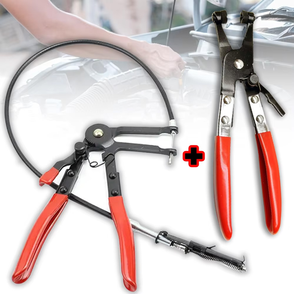 Flexible Cable Hose Clamp Pliers, Long Reach Car Tool for Hose Bundle Removal, Auto Repair Cable Type Clamp Pliers