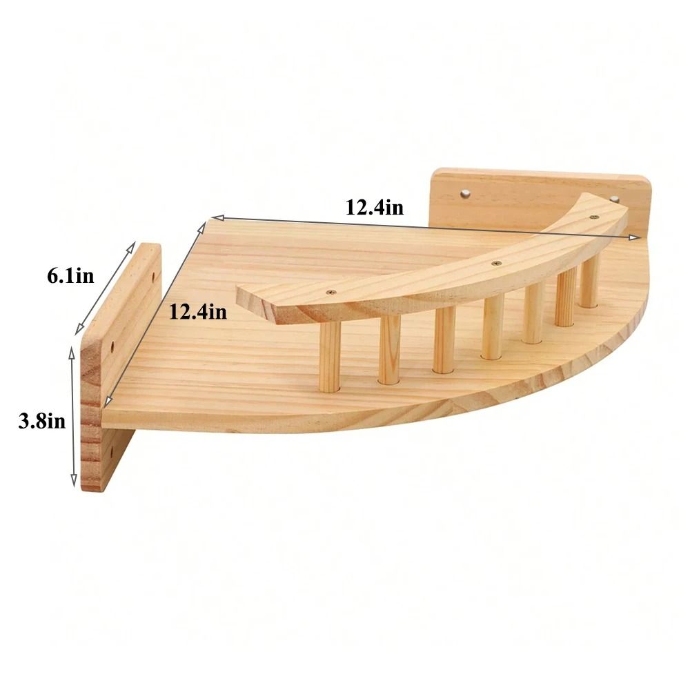 Wall Mounted Cat Climbing Shelf with Sisal Scratching Steps
