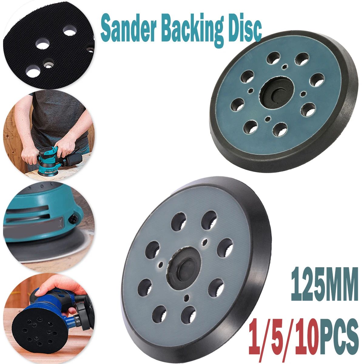 5 Inch Hook Loop Sanding Discs for Orbital Sander Smooth Finish Kit