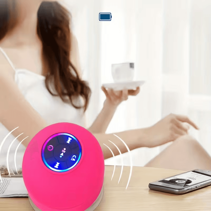 AquaSound Waterproof Bluetooth Speaker for Shower & Pool, Hands-Free Music