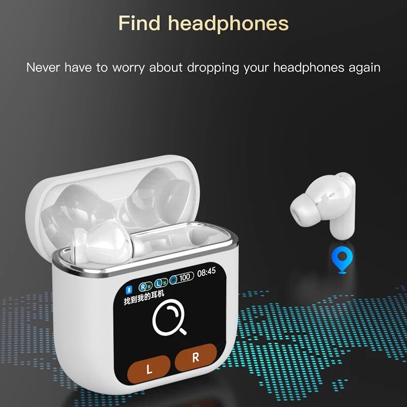 Smart Touch ANC Wireless Earbuds Bluetooth Noise Cancelling Headphones