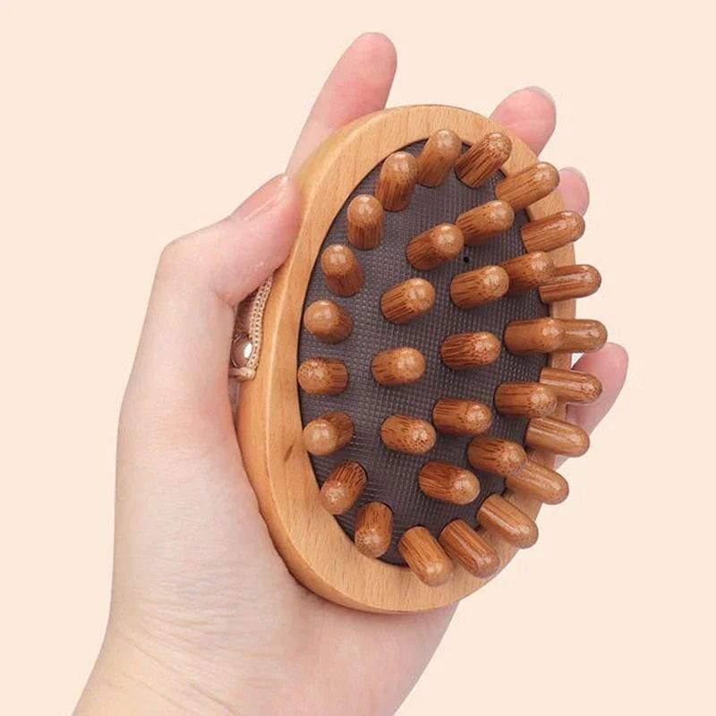 Wooden Air Cushion Body and Scalp Massage Brush