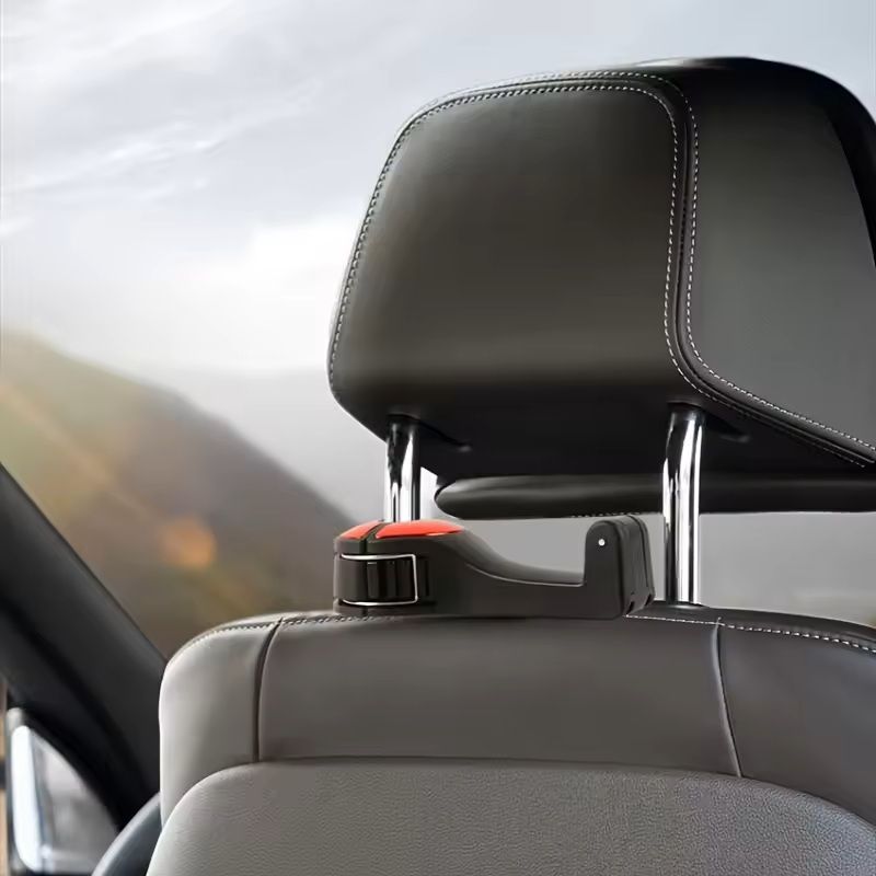 Multifunction Headrest Phone Holder & Hook Adjustable Rear Seat Car Mount for Phones, GPS & Bags