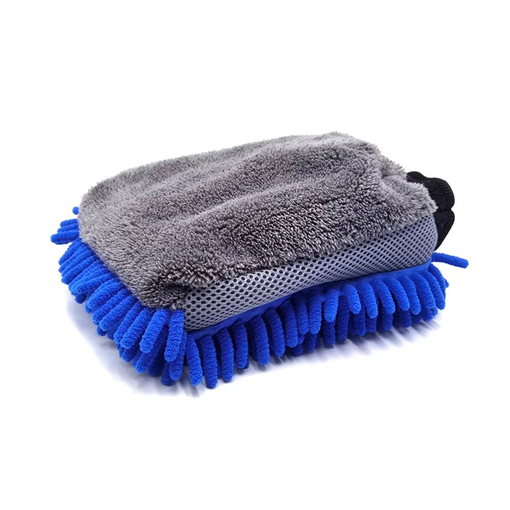 Premium Ultra-Plush Microfiber Car Wash Mitt (Double-Sided Chenille Waterproof Glove)