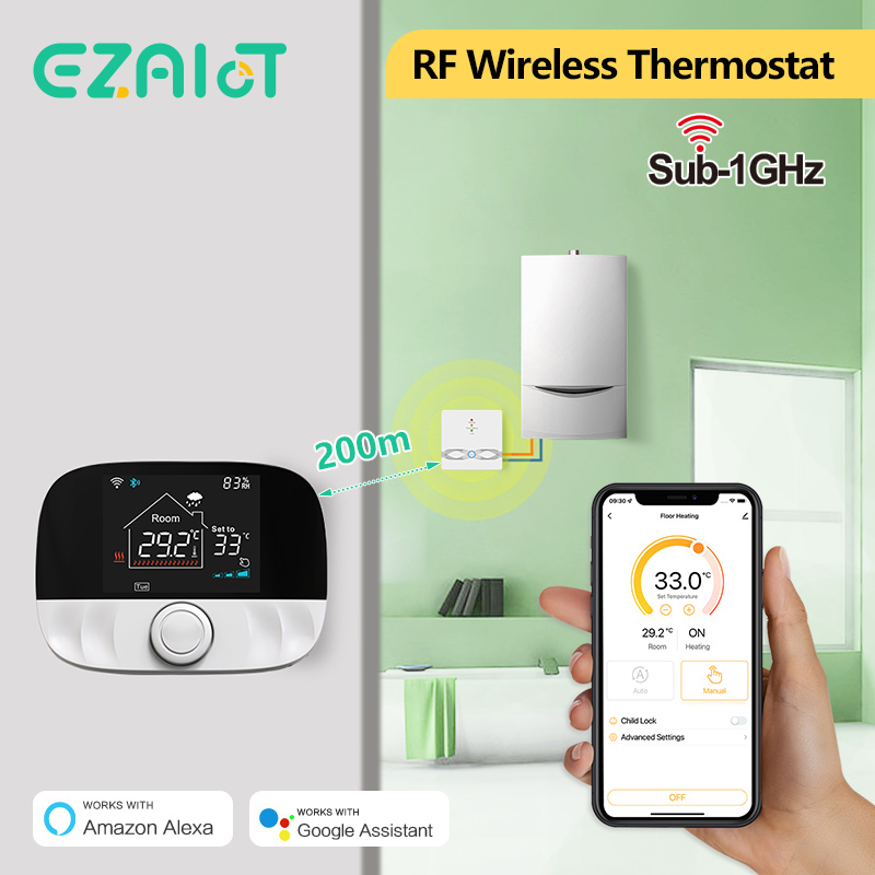 Smart Thermostat Wifi Wireless Temperature Controller for Gas Boiler Water Heating Works with Alexa Google Home