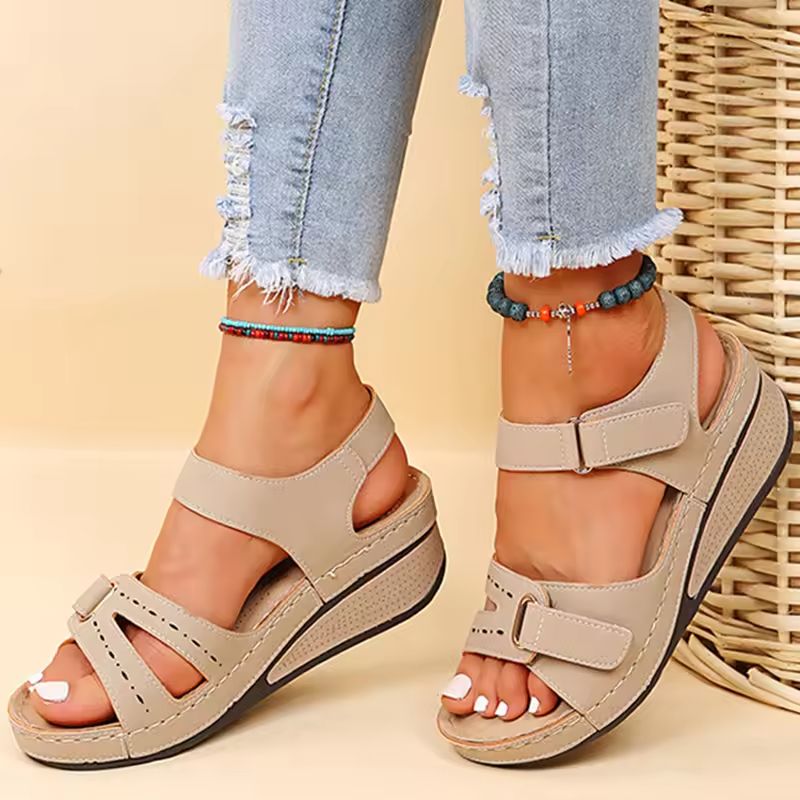 ComfortFit Womens Open Toe Wedge Sandals Lightweight Summer Walking Shoes