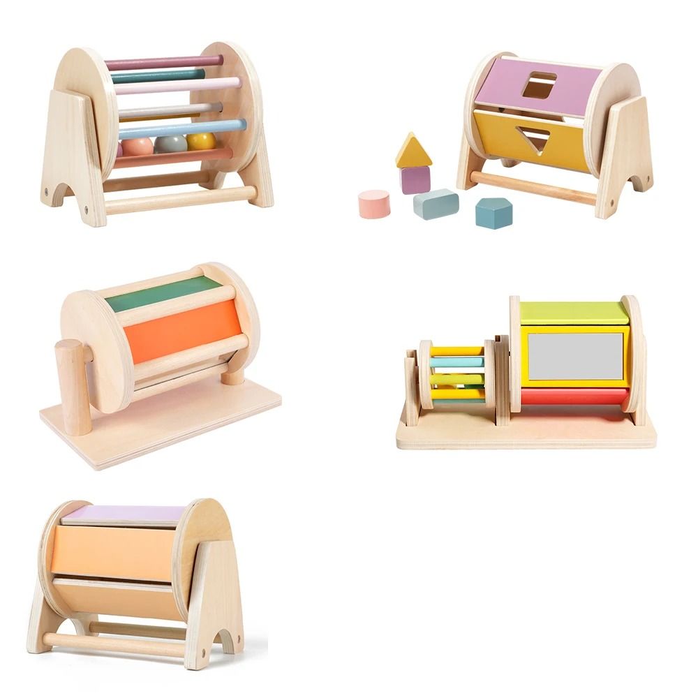 Chromatic Montessori Rolling Drum – High-Fidelity Sensory Wood Toy for Early Education